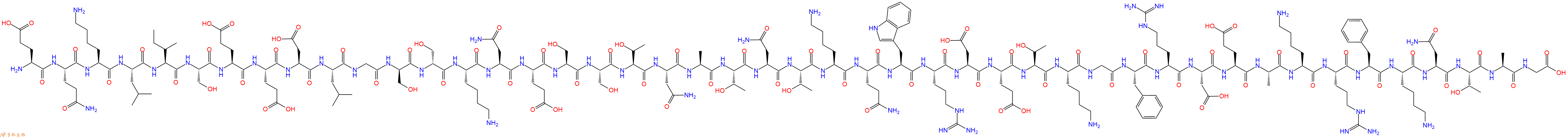 專肽生物產(chǎn)品H2N-Glu-Gln-Lys-Leu-Ile-Ser-Glu-Glu-Asp-Leu-Gly-DSer-DSer-Lys-Asn-Glu-Ser-Ser-Thr-Asn-Ala-Thr-Asn-Thr-Lys-Gln-Trp-Arg-Asp-Glu-Thr-Lys-Gly-Phe-Arg-Asp-Glu-Ala-Lys-Arg-Phe-Lys-Asn-Thr-Ala-Gly-COOH