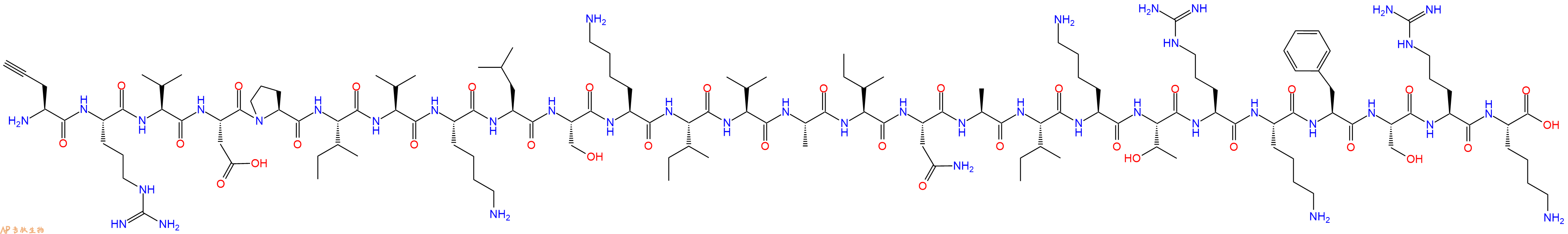 專肽生物產(chǎn)品H2N-Pra-Arg-Val-Asp-Pro-Ile-Val-Lys-Leu-Ser-Lys-Ile-Val-Ala-Ile-Asn-Ala-Ile-Lys-Thr-Arg-Lys-Phe-Ser-Arg-Lys-COOH