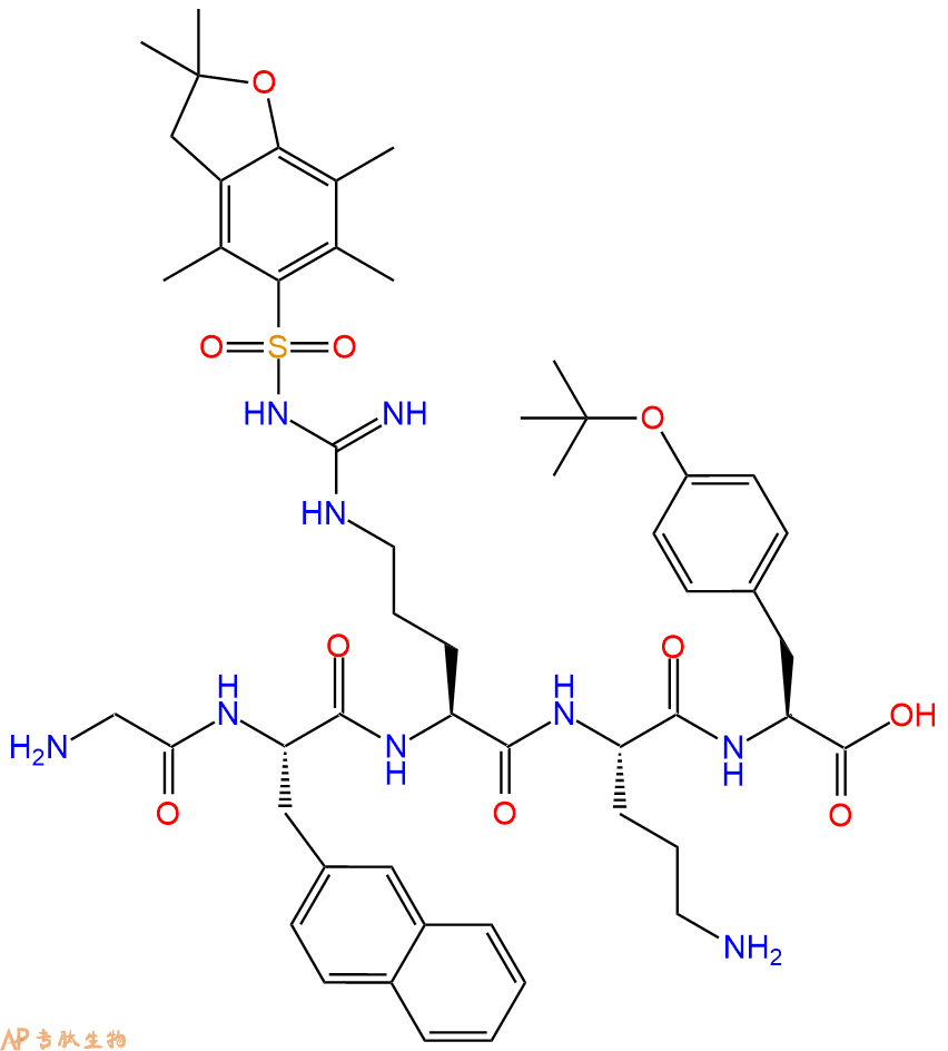 專肽生物產(chǎn)品H2N-Gly-Nal-Arg(Pbf)-Orn-Tyr(tBu)-COOH