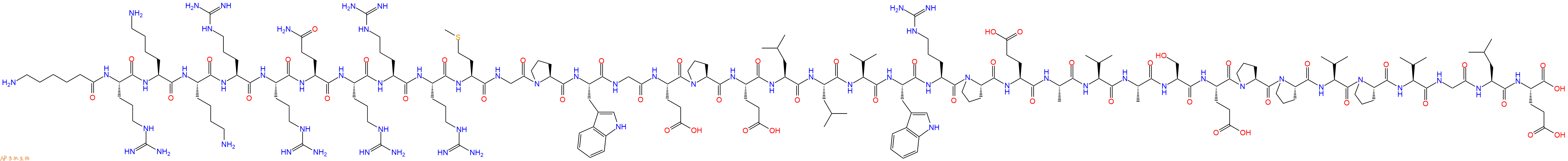 專肽生物產(chǎn)品H2N-Ahx-Arg-Lys-Lys-Arg-Arg-Gln-Arg-Arg-Arg-Met-Gly-Pro-Trp-Gly-Glu-Pro-Glu-Leu-Leu-Val-Trp-Arg-Pro-Glu-Ala-Val-Ala-Ser-Glu-Pro-Pro-Val-Pro-Val-Gly-Leu-Glu-COOH