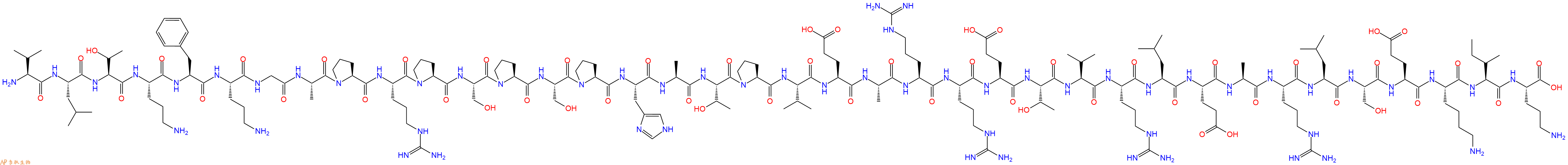 專肽生物產(chǎn)品H2N-Val-Leu-Thr-Orn-Phe-Orn-Gly-Ala-Pro-Arg-Pro-Ser-Pro-Ser-Pro-His-Ala-Thr-Pro-Val-Glu-Ala-Arg-Arg-Glu-Thr-Val-Arg-Leu-Glu-Ala-Arg-Leu-Ser-Glu-Lys-Ile-Orn-COOH