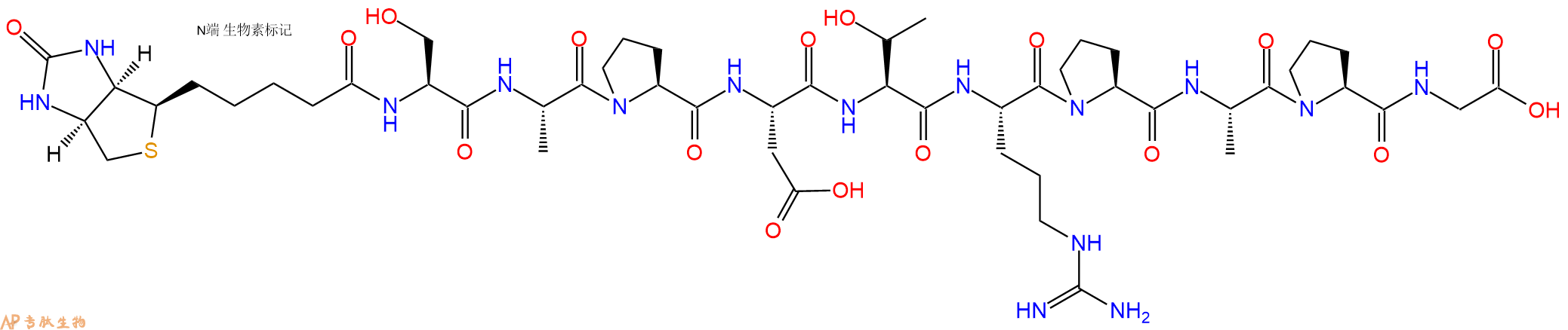 專(zhuān)肽生物產(chǎn)品Biotin-Ser-Ala-Pro-Asp-Thr-Arg-Pro-Ala-Pro-Gly-COOH