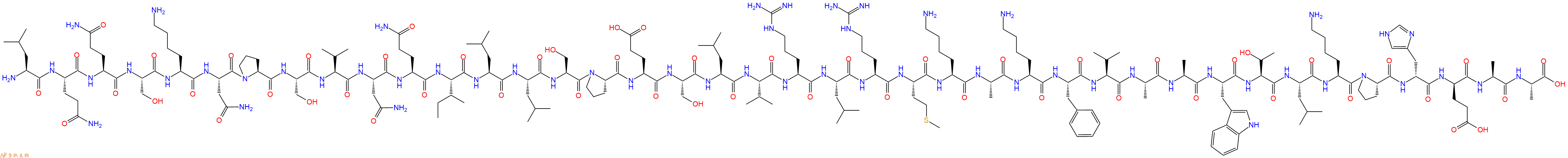 專肽生物產(chǎn)品H2N-Leu-Gln-Gln-Ser-Lys-Asn-Pro-Ser-Val-Asn-Gln-Ile-Leu-Leu-Ser-Pro-Glu-Ser-Leu-Val-Arg-Leu-Arg-Met-Lys-Ala-Lys-Phe-Val-Ala-Ala-Trp-Thr-Leu-Lys-Pro-DHis-DGlu-Ala-Ala-COOH