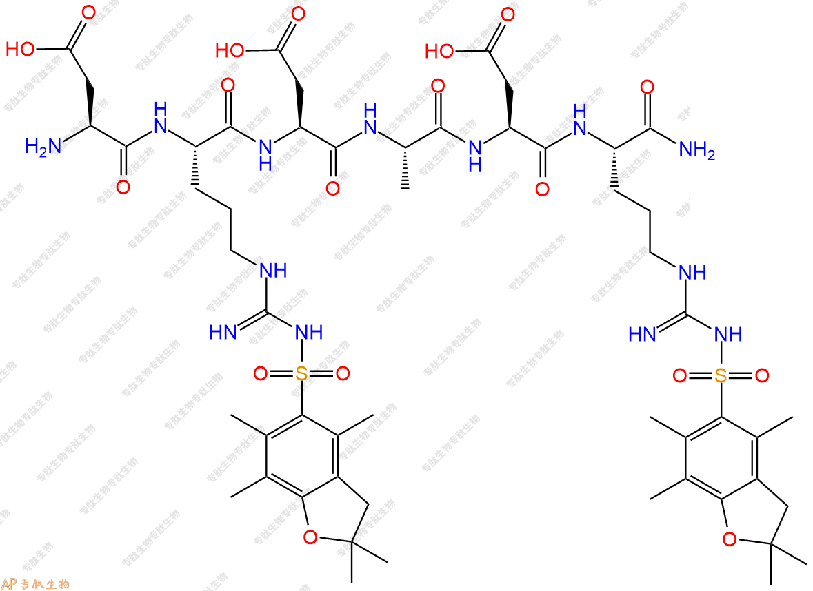 專肽生物產(chǎn)品H2N-Asp-Arg(Pbf)-Asp-Ala-Asp-Arg(Pbf)-NH2