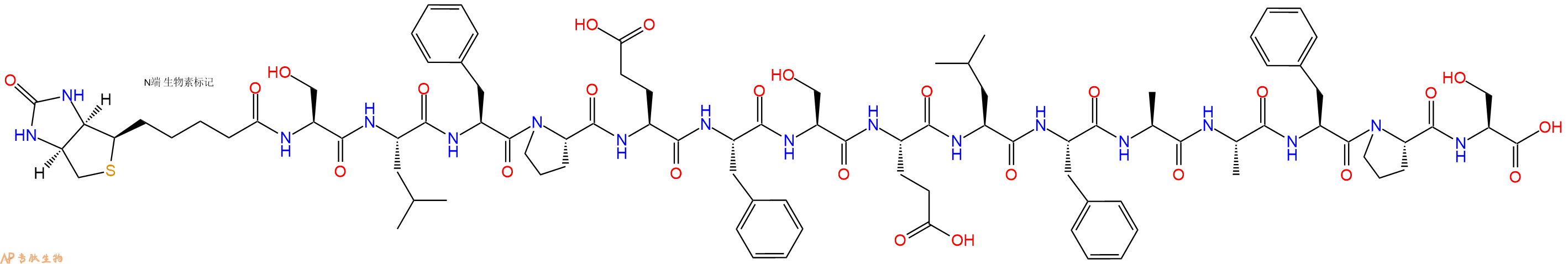 專肽生物產(chǎn)品Biotin-Ser-Leu-Phe-Pro-Glu-Phe-Ser-Glu-Leu-Phe-Ala-Ala-Phe-Pro-Ser-OH