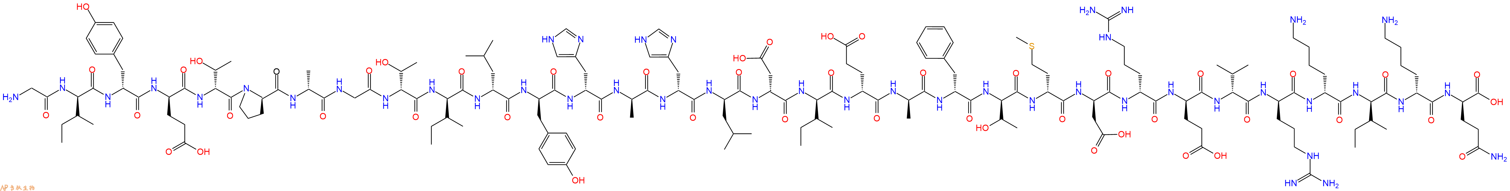 專肽生物產(chǎn)品H2N-Gly-DIle-DTyr-DGlu-DThr-DPro-DAla-Gly-DThr-DIle-DLeu-DTyr-DHis-DAla-DHis-DLeu-DAsp-DIle-DGlu-DAla-DPhe-DThr-DMet-DAsp-DArg-DGlu-DVal-DArg-DLys-DIle-DLys-DGln-OH