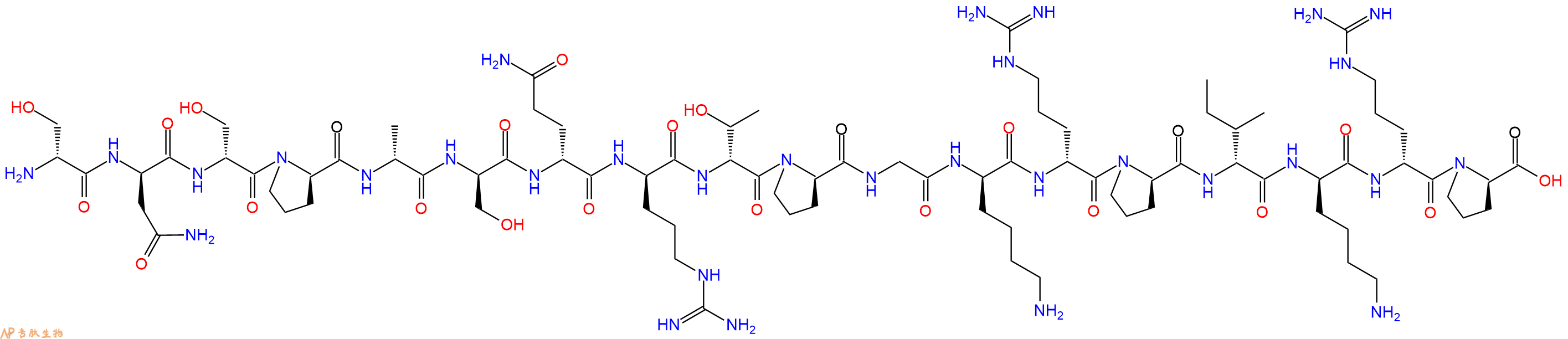 專肽生物產(chǎn)品H2N-DSer-DAsn-DSer-DPro-DAla-DSer-DGln-DArg-DThr-DPro-Gly-DLys-DArg-DPro-DIle-DLys-DArg-DPro-OH