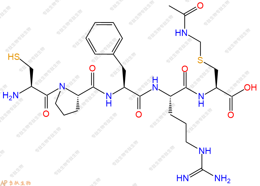 專肽生物產(chǎn)品H2N-Cys-Pro-Phe-Arg-Cys(Acm)-OH