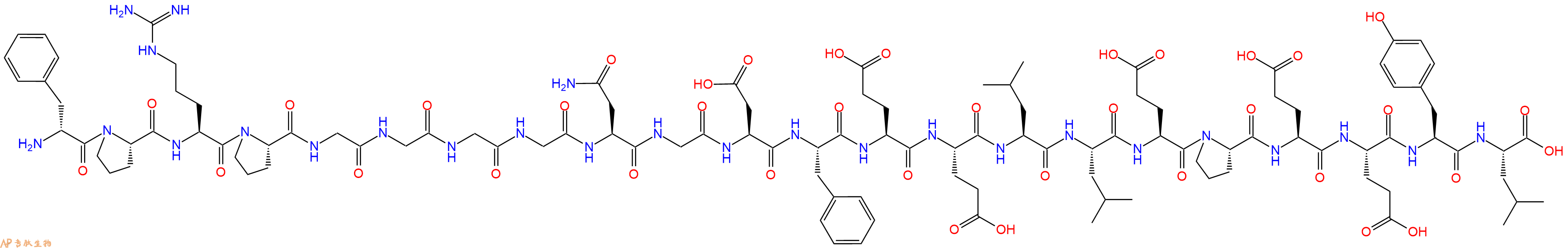 專肽生物產品H2N-DPhe-Pro-Arg-Pro-Gly-Gly-Gly-Gly-Asn-Gly-Asp-Phe-Glu-Glu-Leu-Leu-Glu-Pro-Glu-Glu-Tyr-Leu-OH