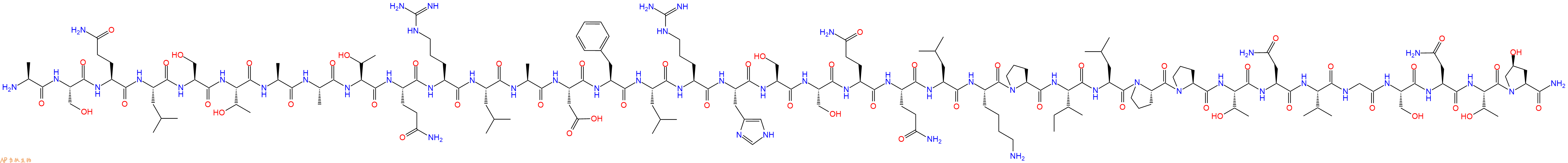 專肽生物產(chǎn)品H2N-Ala-Ser-Gln-Leu-Ser-Thr-Ala-Ala-Thr-Gln-Arg-Leu-Ala-Asp-Phe-Leu-Arg-His-Ser-Ser-Gln-Gln-Leu-Lys-Pro-Ile-Leu-Pro-Pro-Thr-Asn-Val-Gly-Ser-Asn-Thr-Hyp-NH2