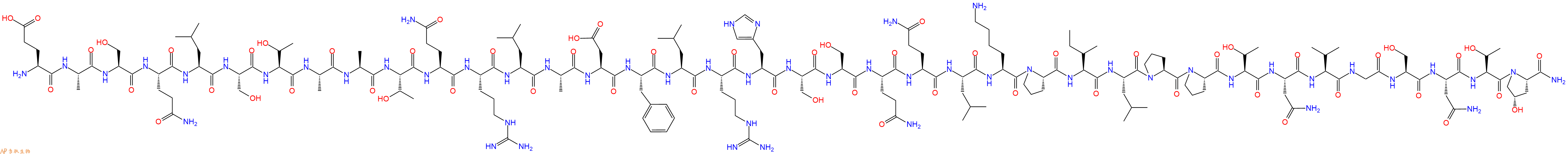 專肽生物產(chǎn)品H2N-Glu-Ala-Ser-Gln-Leu-Ser-Thr-Ala-Ala-Thr-Gln-Arg-Leu-Ala-Asp-Phe-Leu-Arg-His-Ser-Ser-Gln-Gln-Leu-Lys-Pro-Ile-Leu-Pro-Pro-Thr-Asn-Val-Gly-Ser-Asn-Thr-Hyp-NH2