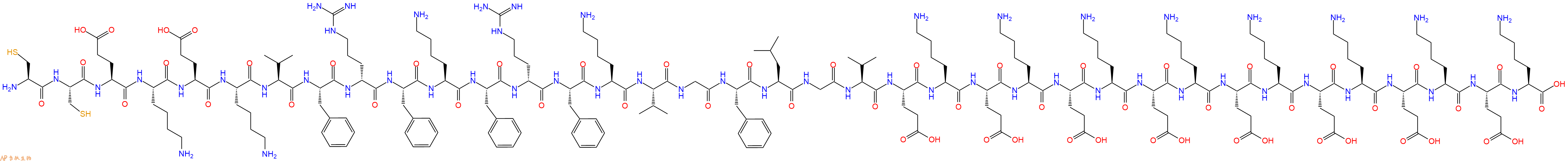 專肽生物產(chǎn)品H2N-Cys-Cys-Glu-Lys-Glu-Lys-Val-Phe-DArg-Phe-Lys-Phe-DArg-Phe-Lys-Val-Gly-Phe-Leu-Gly-Val-Glu-Lys-Glu-Lys-Glu-Lys-Glu-Lys-Glu-Lys-Glu-Lys-Glu-Lys-Glu-Lys-OH