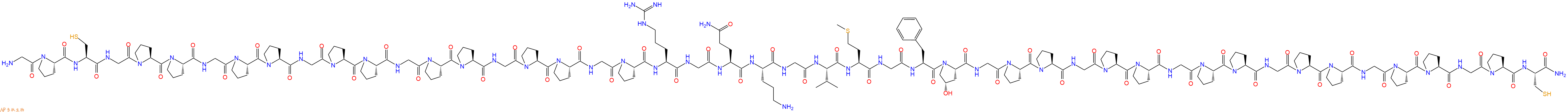 專肽生物產(chǎn)品H2N-Gly-Pro-Cys-Gly-Pro-Pro-Gly-Pro-Pro-Gly-Pro-Pro-Gly-Pro-Pro-Gly-Pro-Pro-Gly-Pro-Arg-Gly-Gln-Orn-Gly-Val-Met-Gly-Phe-Hyp-Gly-Pro-Pro-Gly-Pro-Pro-Gly-Pro-Pro-Gly-Pro-Pro-Gly-Pro-Pro-Gly-Pro-Cys-NH2