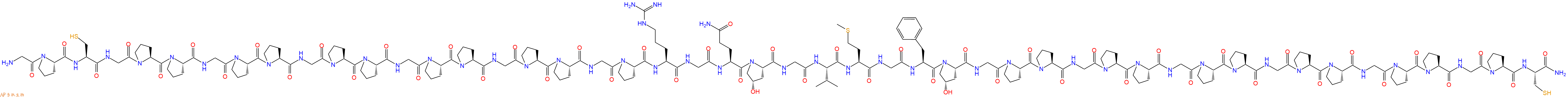 專肽生物產(chǎn)品H2N-Gly-Pro-Cys-Gly-Pro-Pro-Gly-Pro-Pro-Gly-Pro-Pro-Gly-Pro-Pro-Gly-Pro-Pro-Gly-Pro-Arg-Gly-Gln-Hyp-Gly-Val-Met-Gly-Phe-Hyp-Gly-Pro-Pro-Gly-Pro-Pro-Gly-Pro-Pro-Gly-Pro-Pro-Gly-Pro-Pro-Gly-Pro-Cys-NH2