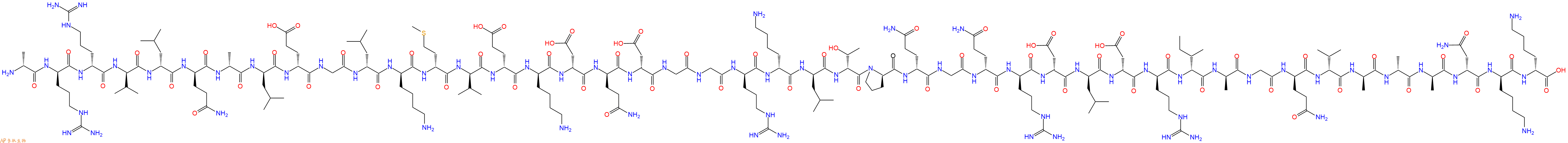 專肽生物產(chǎn)品H2N-DAla-DArg-DArg-DVal-DLeu-DGln-DAla-DLeu-DGlu-Gly-DLeu-DLys-DMet-DVal-DGlu-DLys-DAsp-DGln-DAsp-Gly-Gly-DArg-DLys-DLeu-DThr-DPro-DGln-Gly-DGln-DArg-DAsp-DLeu-DAsp-DArg-DIle-DAla-Gly-DGln-DVal-DAla-DAla-DAla-DAsn-DLys-DLys-OH