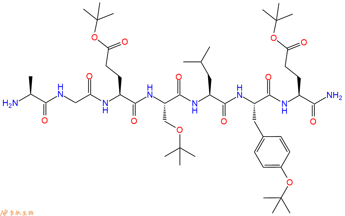 專肽生物產(chǎn)品H2N-Ala-Gly-Glu(OtBu)-Ser(tBu)-Leu-Tyr(tBu)-Glu(OtBu)-NH2