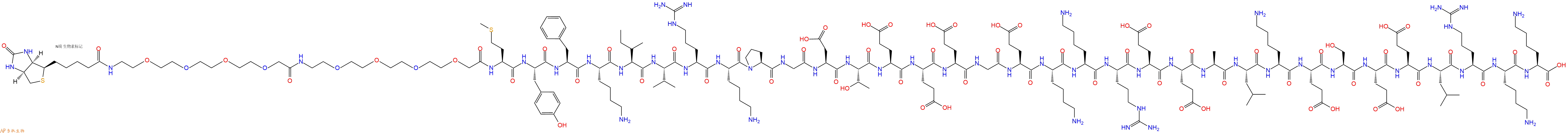 專肽生物產品Biotinyl-PEG4-PEG4-Met-Tyr-Phe-Lys-Ile-Val-Arg-Lys-Pro-Gly-Asp-Thr-Glu-Glu-Glu-Gly-Glu-Lys-Lys-Arg-Glu-Glu-Ala-Leu-Lys-Glu-Ser-Glu-Glu-Leu-Arg-Lys-Lys