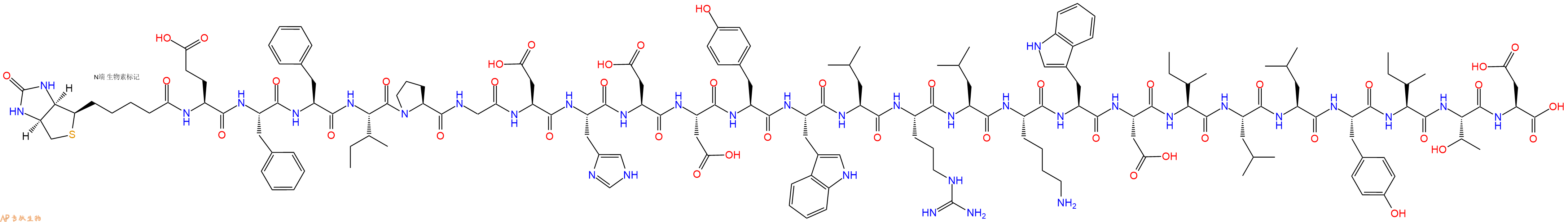 專(zhuān)肽生物產(chǎn)品Biotinyl-Glu-Phe-Phe-Ile-Pro-Gly-Asp-His-Asp-Asp-Tyr-Trp-Leu-Arg-Leu-Lys-Trp-Asp-Ile-Leu-Leu-Tyr-Ile-Thr-Asp-OH