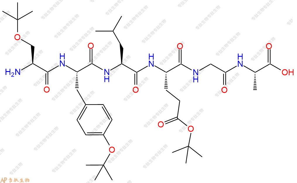 專肽生物產(chǎn)品H2N-Ser(tBu)-Tyr(tBu)-Leu-Glu(OtBu)-Gly-Ala-OH