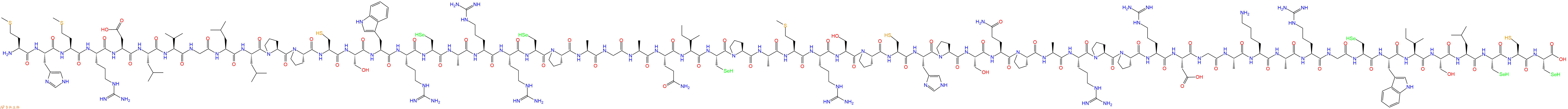 專肽生物產(chǎn)品H2N-Met-His-Met-Arg-Asp-Leu-Val-Gly-Leu-Leu-Pro-Pro-Cys-Ser-Trp-Arg-Sec-Ala-Arg-Arg-Sec-Pro-Ala-Gly-Ala-Gln-Ile-Sec-Pro-Ala-Met-Arg-Ser-Pro-Cys-His-Pro-Ser-Gln-Pro-Ala-Arg-Pro-Pro-Arg-Asp-Gly-Ala-Lys-Ala-Arg-Gly-Sec-Trp-Ile-Ser-Leu-Sec-Cys-Sec-OH