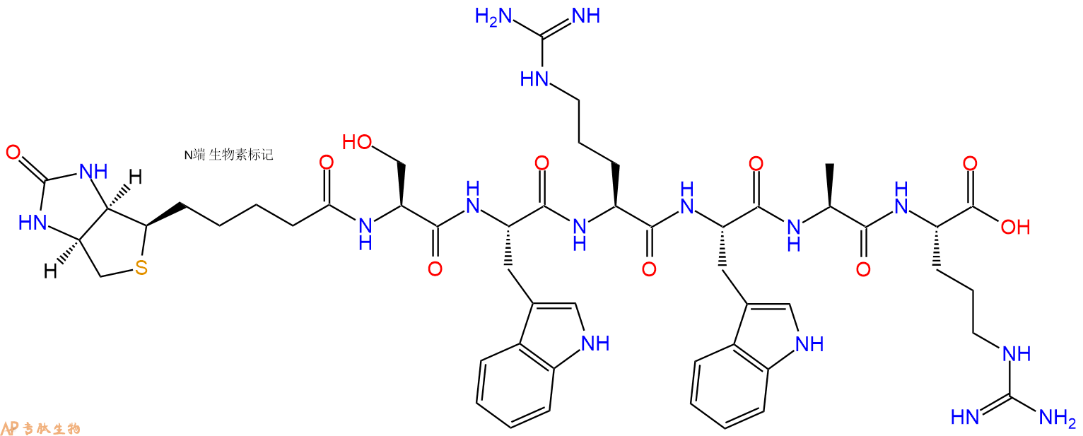 專肽生物產(chǎn)品Biotinyl-Ser-Trp-Arg-Trp-Ala-Arg-OH