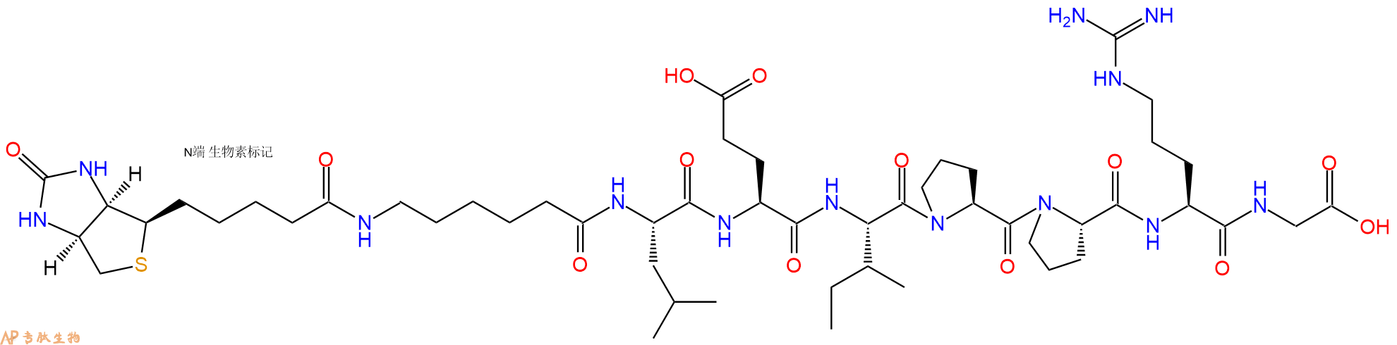 專肽生物產(chǎn)品Biotinyl-Ahx-Leu-Glu-Ile-Pro-Pro-Arg-Gly-OH