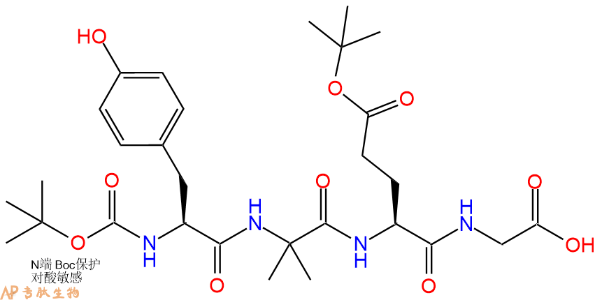 專(zhuān)肽生物產(chǎn)品Boc-Tyr-Aib-Glu(OtBu)-Gly-OH