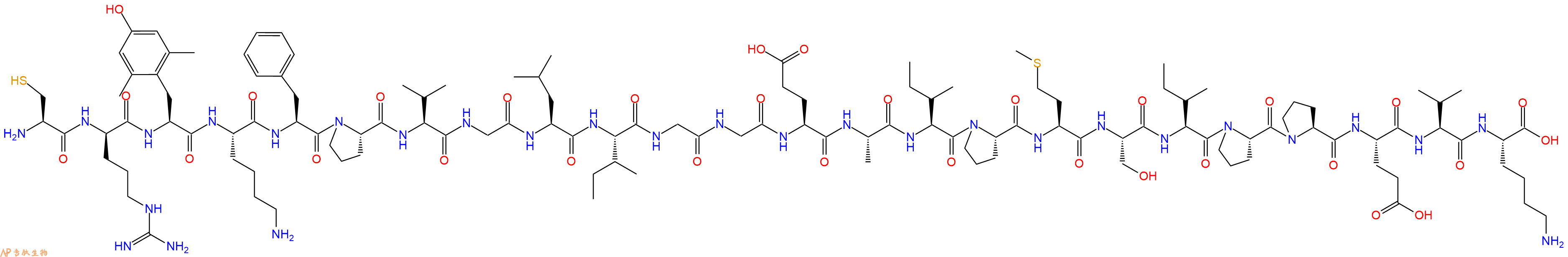 專肽生物產(chǎn)品H2N-Cys-DArg-Dmt-Lys-Phe-Pro-Val-Gly-Leu-Ile-Gly-Gly-Glu-Ala-Ile-Pro-Met-Ser-Ile-Pro-Pro-Glu-Val-Lys-OH