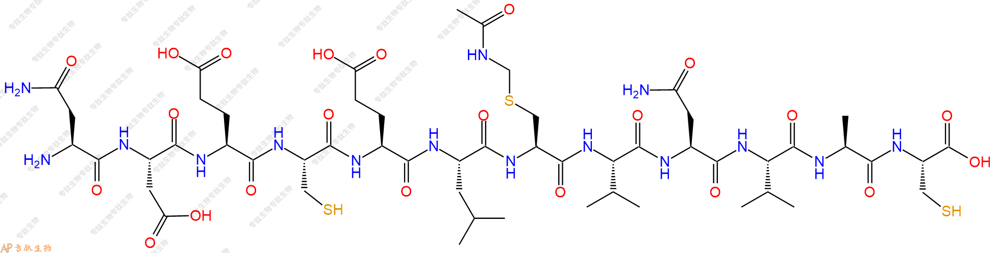 專肽生物產(chǎn)品H2N-Asn-Asp-Glu-Cys-Glu-Leu-Cys(Acm)-Val-Asn-Val-Ala-Cys-OH