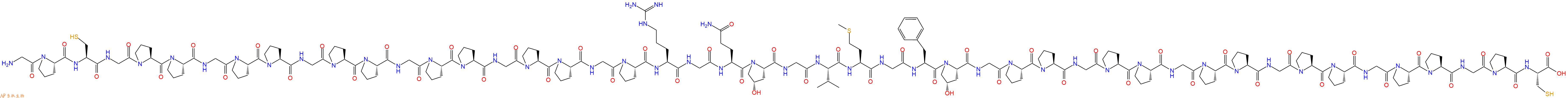 專肽生物產(chǎn)品H2N-Gly-Pro-Cys-Gly-Pro-Pro-Gly-Pro-Pro-Gly-Pro-Pro-Gly-Pro-Pro-Gly-Pro-Pro-Gly-Pro-Arg-Gly-Gln-Hyp-Gly-Val-Met-Gly-Phe-Hyp-Gly-Pro-Pro-Gly-Pro-Pro-Gly-Pro-Pro-Gly-Pro-Pro-Gly-Pro-Pro-Gly-Pro-Cys-OH