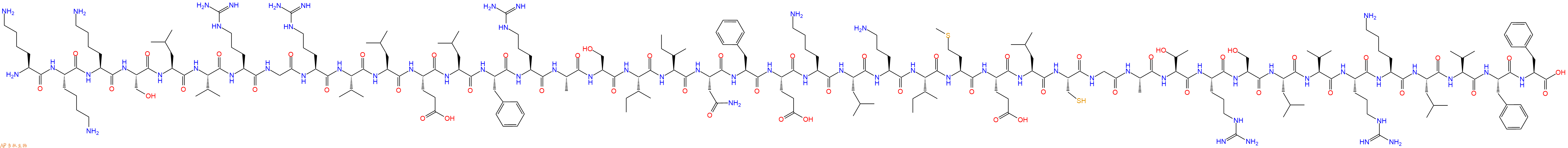 專肽生物產(chǎn)品H2N-Lys-Lys-Lys-Ser-Leu-Val-Arg-Gly-Arg-Val-Leu-Glu-Leu-Phe-Arg-Ala-Ser-Ile-Ile-Asn-Phe-Glu-Lys-Leu-Orn-Ile-Met-Glu-Leu-Cys-Gly-Ala-Thr-Arg-Ser-Leu-Val-Arg-Lys-Leu-Val-Phe-Phe-OH