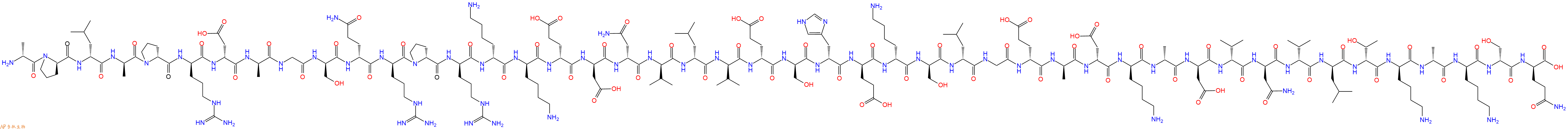 專肽生物產(chǎn)品H2N-DAla-DPro-DLeu-DAla-DPro-DArg-DAsp-DAla-Gly-DSer-DGln-DArg-DPro-DArg-DLys-DLys-DGlu-DAsp-DAsn-DVal-DLeu-DVal-DGlu-DSer-DHis-DGlu-DLys-DSer-DLeu-Gly-DGlu-DAla-DAsp-DLys-DAla-DAsp-DVal-DAsn-DVal-DLeu-DThr-DLys-DAla-DLys-DSer-DGln-OH