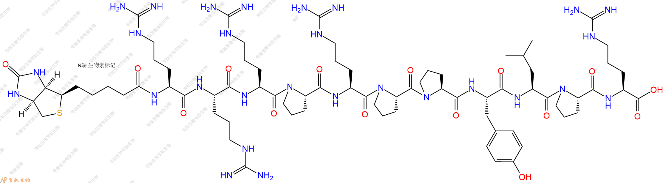 專肽生物產(chǎn)品Biotinyl-Arg-Arg-Arg-Pro-Arg-Pro-Pro-Tyr-Leu-Pro-Arg-OH