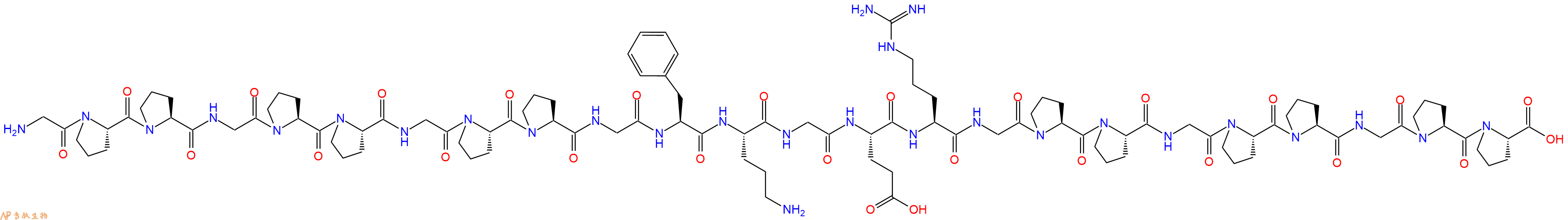 專肽生物產(chǎn)品H2N-Gly-Pro-Pro-Gly-Pro-Pro-Gly-Pro-Pro-Gly-Phe-Orn-Gly-Glu-Arg-Gly-Pro-Pro-Gly-Pro-Pro-Gly-Pro-Pro-OH