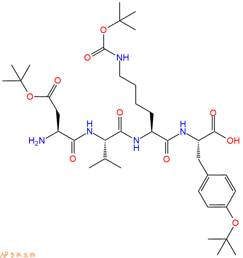 專肽生物產(chǎn)品H2N-Asp(OtBu)-Val-Lys(Boc)-Tyr(tBu)-OH