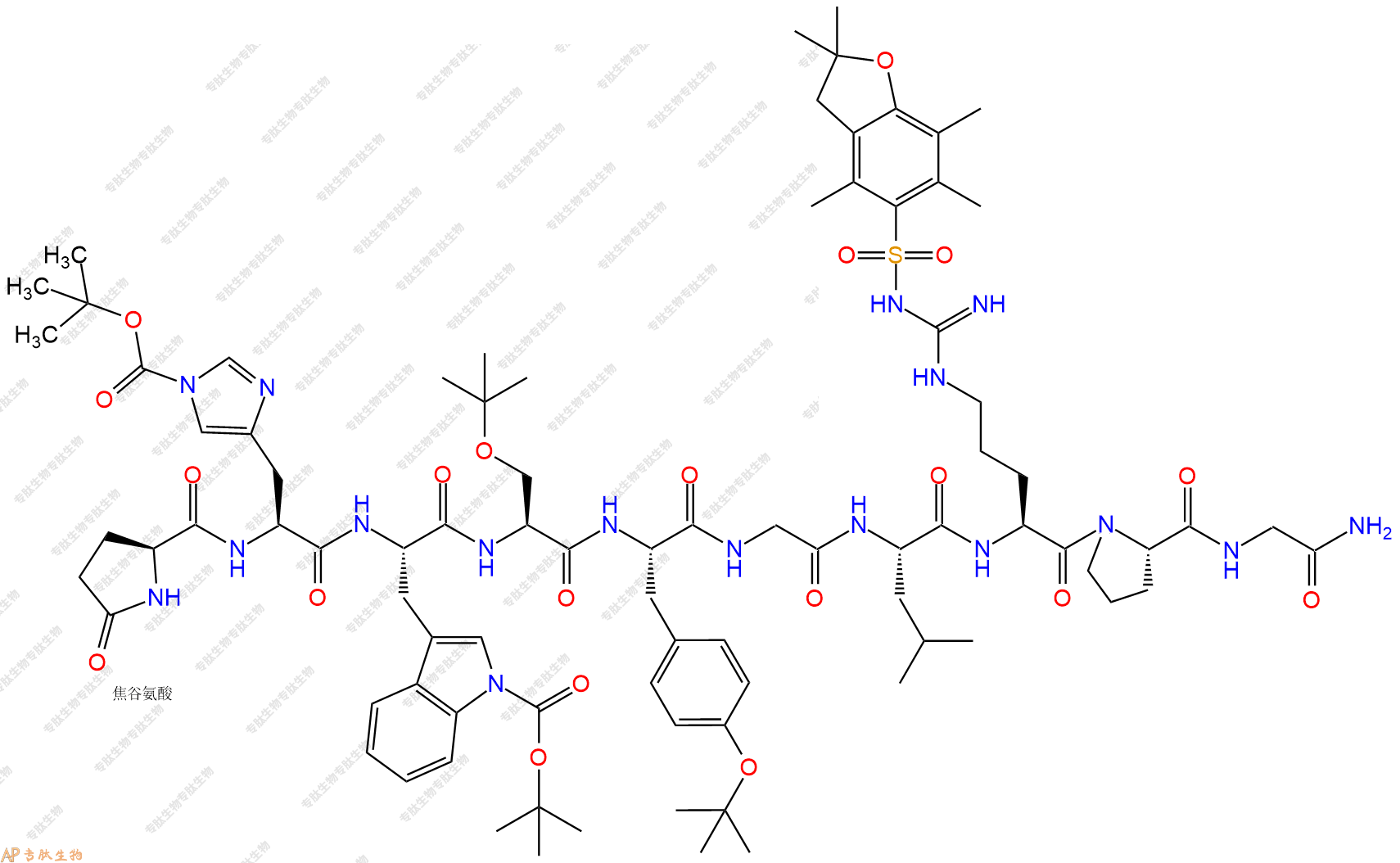 專肽生物產(chǎn)品Pyr-His(Boc)-Trp(Boc)-Ser(tBu)-Tyr(tBu)-Gly-Leu-Arg(Pbf)-Pro-Gly-NH2