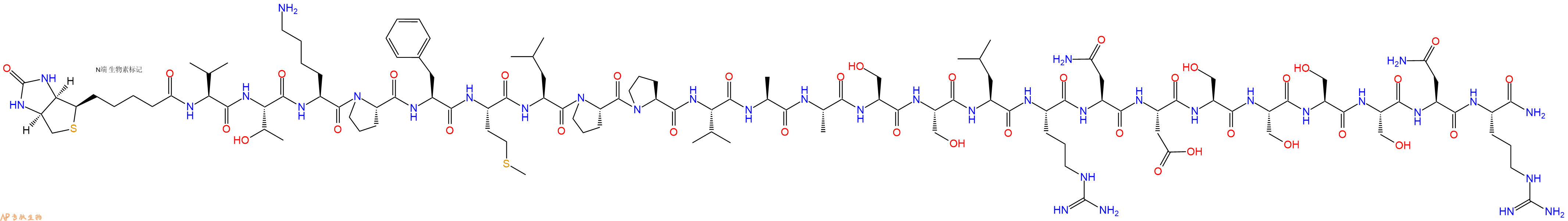 專肽生物產(chǎn)品Biotinyl-Val-Thr-Lys-Pro-Phe-Met-Leu-Pro-Pro-Val-Ala-Ala-Ser-Ser-Leu-Arg-Asn-Asp-Ser-Ser-Ser-Ser-Asn-Arg-NH2