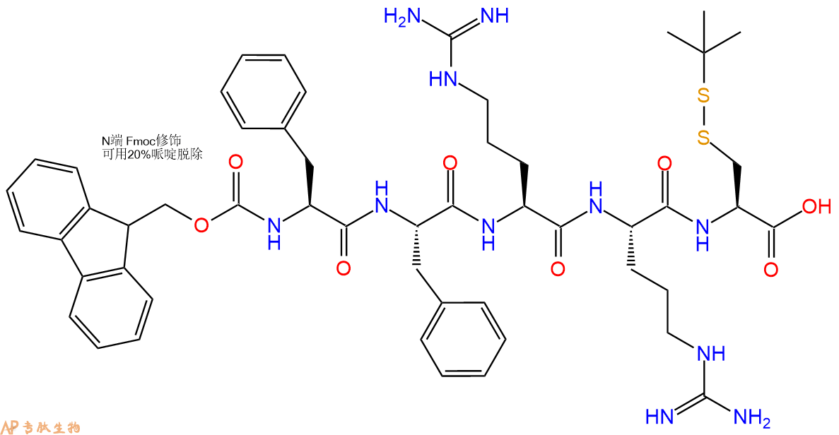 專肽生物產(chǎn)品Fmoc-Phe-Phe-Arg-Arg-Cys(StBu)-OH