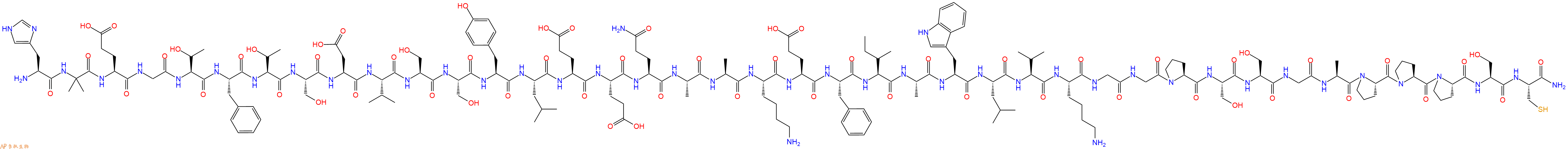 專肽生物產(chǎn)品H2N-His-Aib-Glu-Gly-Thr-Phe-Thr-Ser-Asp-Val-Ser-Ser-Tyr-Leu-Glu-Glu-Gln-Ala-Ala-Lys-Glu-Phe-Ile-Ala-Trp-Leu-Val-Lys-Gly-Gly-Pro-Ser-Ser-Gly-Ala-Pro-Pro-Pro-Ser-Cys-NH2