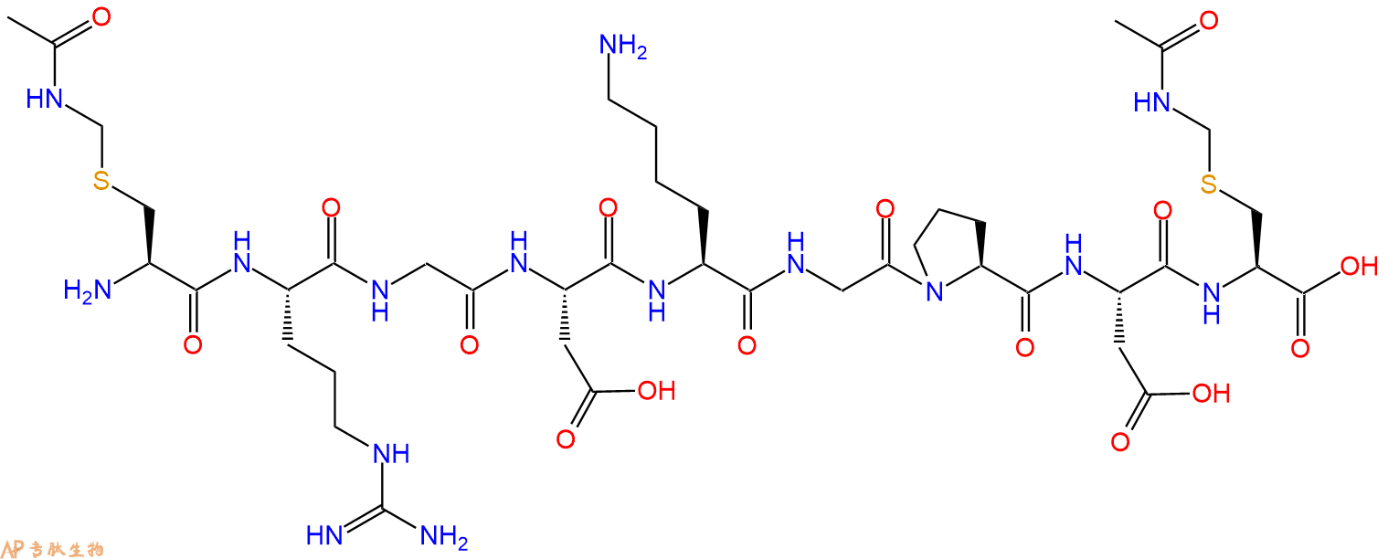 專肽生物產(chǎn)品H2N-Cys(Acm)-Arg-Gly-Asp-Lys-Gly-Pro-Asp-Cys(Acm)-OH