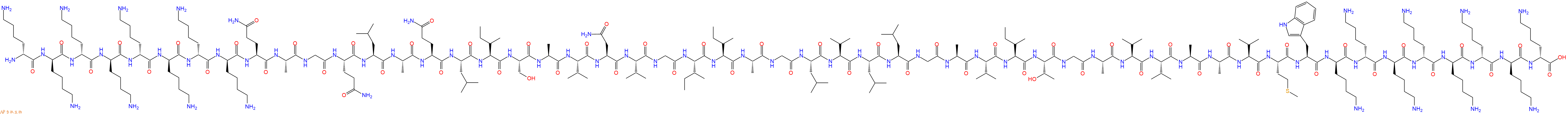 專肽生物產(chǎn)品H2N-DLys-DLys-DLys-DLys-DLys-DLys-DLys-DLys-Gln-Ala-Gly-Gln-Leu-Ala-Gln-Leu-Ile-Ser-Ala-Val-Asn-Val-Gly-Ile-Ile-Ala-Gly-Leu-Val-Leu-Leu-Gly-Ala-Val-Ile-Thr-Gly-Ala-Val-Val-Ala-Ala-Val-Met-Trp-DLys-DLys-DLys-DLys-DLys-DLys-DLys-DLys-OH