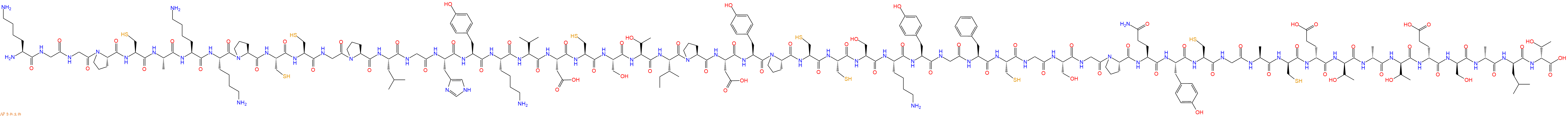 專肽生物產(chǎn)品H2N-Lys-Gly-Gly-Pro-Cys-Ala-Lys-Lys-Pro-Cys-Cys-Gly-Pro-Leu-Gly-His-Tyr-Lys-Val-Asp-Cys-Ser-Thr-Ile-Pro-Asp-Tyr-Pro-Cys-Cys-Ser-Lys-Tyr-Gly-Phe-Cys-Gly-Ser-Gly-Pro-Gln-Tyr-Cys-Gly-Ala-DCys-DGlu-DThr-DAla-DThr-DGlu-DSer-DAla-DLeu-DThr-OH