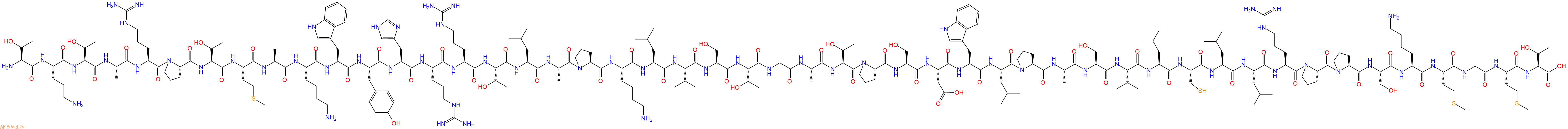 專肽生物產(chǎn)品H2N-Thr-Orn-Thr-Ala-Arg-Pro-Thr-Met-Ala-Lys-Trp-Tyr-His-Arg-Arg-Thr-Leu-Ala-Pro-Lys-Leu-Val-Ser-Thr-Gly-Ala-Thr-Pro-Ser-Asp-Trp-Leu-Pro-Ala-Ser-Val-Leu-Cys-Leu-Leu-Arg-Pro-Pro-Ser-Lys-Met-Gly-Met-Thr-OH