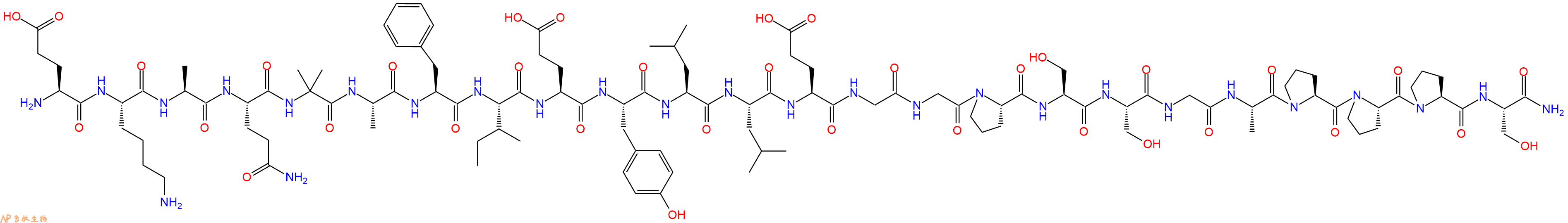 專肽生物產(chǎn)品H2N-Glu-Lys-Ala-Gln-Aib-Ala-Phe-Ile-Glu-Tyr-Leu-Leu-Glu-Gly-Gly-Pro-Ser-Ser-Gly-Ala-Pro-Pro-Pro-Ser-NH2