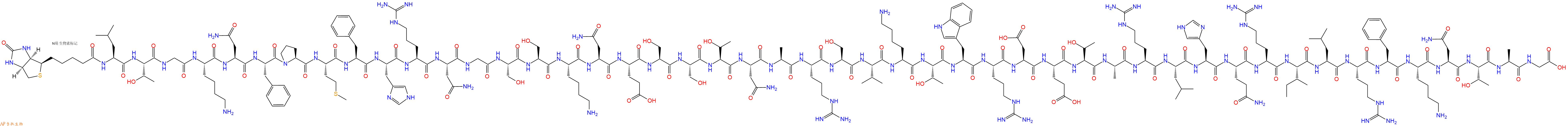 專肽生物產(chǎn)品Biotinyl-Leu-Thr-Gly-Lys-Asn-Phe-Pro-Met-Phe-His-Arg-Asn-Gly-Ser-Ser-Lys-Asn-Glu-Ser-Ser-Thr-Asn-Ala-Arg-Ser-Val-Lys-Thr-Trp-Arg-Asp-Glu-Thr-Ala-Arg-Leu-His-Gln-Arg-Ile-Leu-Arg-Phe-Lys-Asn-Thr-Ala-Gly-OH