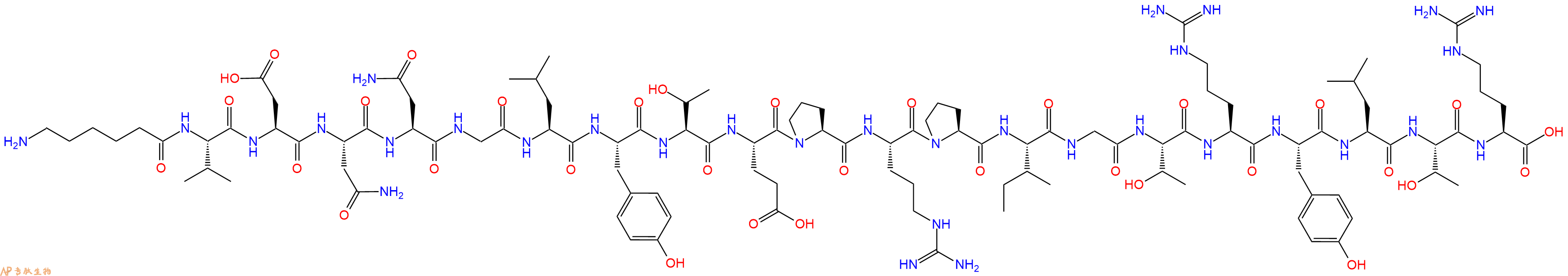 專肽生物產品H2N-Ahx-Val-Asp-Asn-Asn-Gly-Leu-Tyr-Thr-Glu-Pro-Arg-Pro-Ile-Gly-Thr-Arg-Tyr-Leu-Thr-Arg-OH