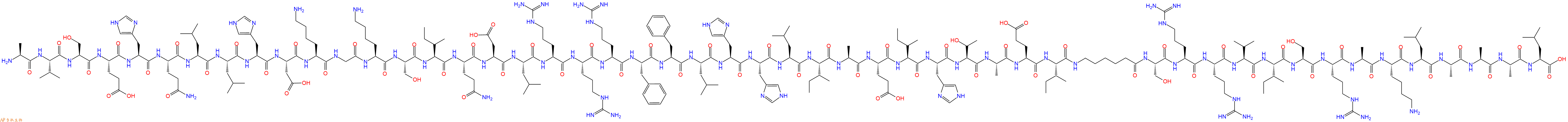 專肽生物產(chǎn)品H2N-Ala-Val-Ser-Glu-His-Gln-Leu-Leu-His-Asp-Lys-Gly-Lys-Ser-Ile-Gln-Asp-Leu-Arg-Arg-Arg-Phe-Phe-Leu-His-His-Leu-Ile-Ala-Glu-Ile-His-Thr-Ala-Glu-Ile-Ahx-Ser-Arg-Arg-Val-Ile-Ser-Arg-Ala-Lys-Leu-Ala-Ala-Ala-Leu-OH