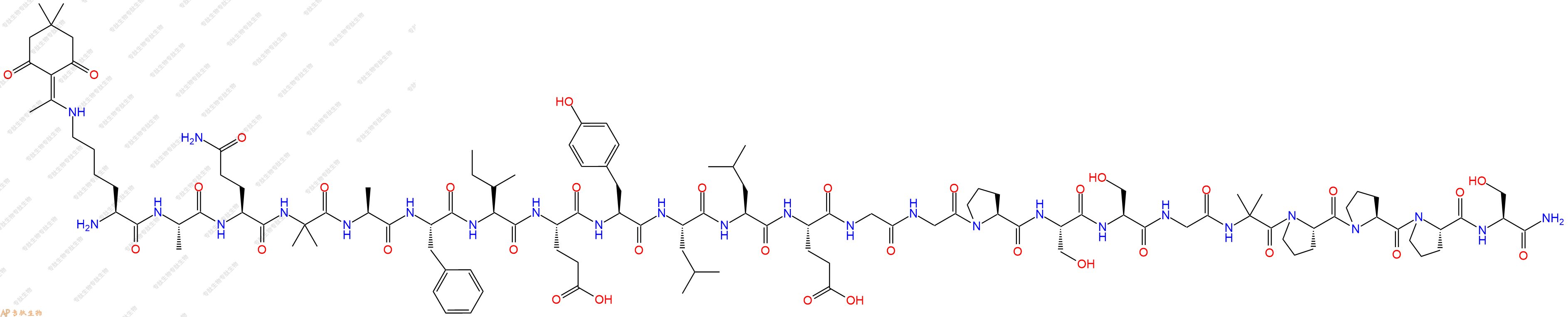 專肽生物產(chǎn)品H2N-Lys(Dde)-Ala-Gln-Aib-Ala-Phe-Ile-Glu-Tyr-Leu-Leu-Glu-Gly-Gly-Pro-Ser-Ser-Gly-Aib-Pro-Pro-Pro-Ser-CONH2