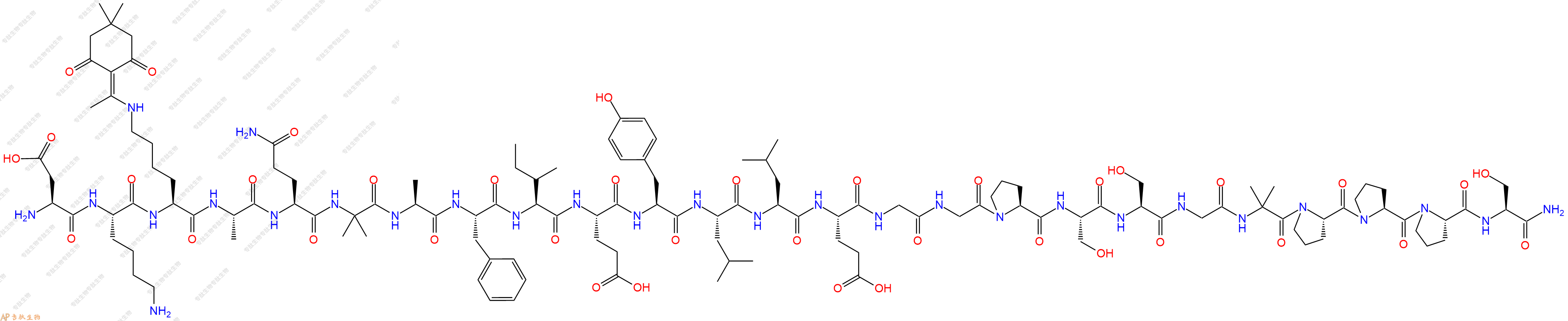 專肽生物產(chǎn)品H2N-Asp-Lys-Lys(Dde)-Ala-Gln-Aib-Ala-Phe-Ile-Glu-Tyr-Leu-Leu-Glu-Gly-Gly-Pro-Ser-Ser-Gly-Aib-Pro-Pro-Pro-Ser-CONH2