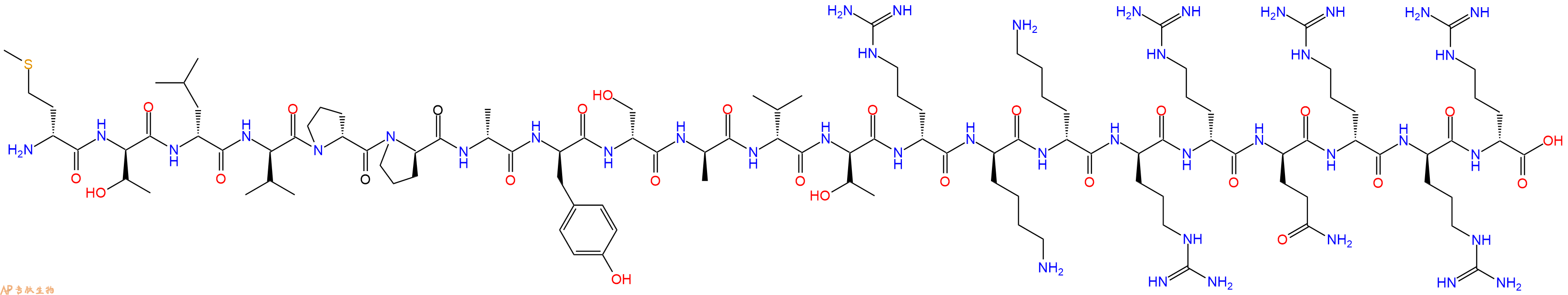 專(zhuān)肽生物產(chǎn)品H2N-DMet-DThr-DLeu-DVal-DPro-DPro-DAla-DTyr-DSer-DAla-DVal-DThr-DArg-DLys-DLys-DArg-DArg-DGln-DArg-DArg-DArg-OH